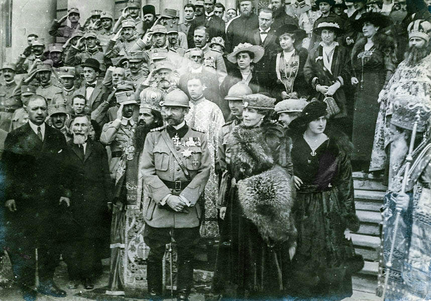  Regele Ferdinand și Regina Maria la serbarea unirii Basarabiei, 30 martie 1918. <br /> Sursă foto: Arhivele Naționale ale României