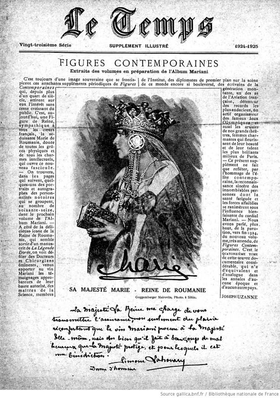 Regina Maria, în presa franceză a vremii <br /> Sursă foto: gallica.bnf.fr / Bibliothèque nationale de France 
